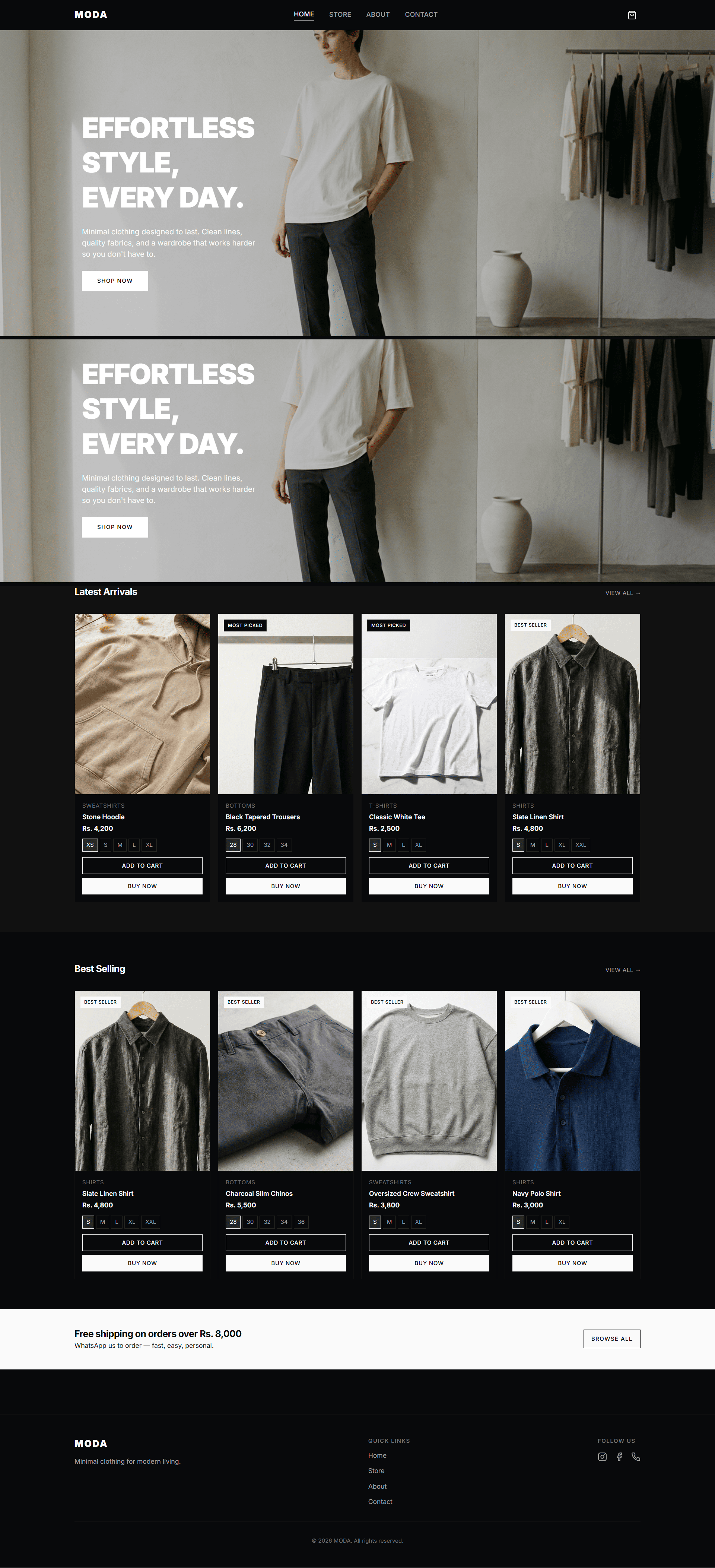 Clothing Store demo preview